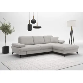 sit&more Ecksofa »Morris Jubi L-Form«, inkl. Armteilfunktion und 1 Zierkissen, wahlweise mit Bettfunktion, grau