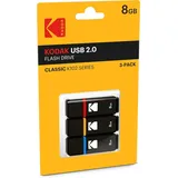 Emtec Kodak K100 8GB USB-Stick 2.0 3er Pack (Kappe: Blau, Rot, Gelb)