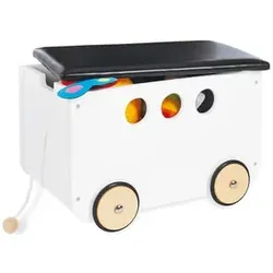 Pinolino Spielzeugkiste mit Rollen, Jim, weiß