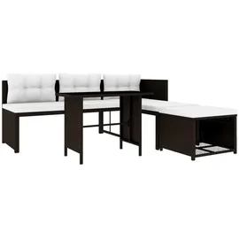 vidaXL Garten-Lounge-Set 4-tlg. braun