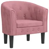 vidaXL Clubsessel Rosa Samt 70 x 75 x 70 cm Rosa mit Rollen