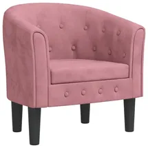 vidaXL Clubsessel Rosa Samt 70 x 75 x 70 cm Rosa mit Rollen