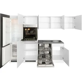 kochstation Winkelküche L-Form 290 cm weiß