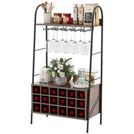 Costway Weinregal 63 x 32 x 114,5 cm Braun
