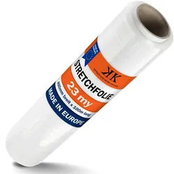 KK Verpackungen 6 Rollen Stretchfolie Palettenfolie Wickelfolie 23my 400mm Transparent
