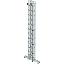 PROREGAL Sprossen-Stehleiter 4-teilig mit nivello®-Traverse 4x12 Sprossen
