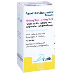 AMOXICILLIN/Clavulansäure Devat.400mg/5ml+57mg/5ml 70 ml