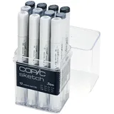 Copic Sketch Set "12 Colors CG", 12er Set im Acryl-Display, Twin Marker mit einer mittelbreiten und einer Brush-Spitze