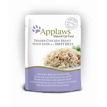 Applaws Pouch in Gelee 70g Beutel Katzennassfutter 16 x 70 g - Hühnerleber