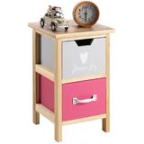 Idimex Kommode ESTA 2 Schubladen 40 x 40 x 80 cm Holz massiv lackiert beige