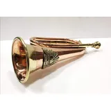 ANTIQUE Signalhorn aus Messing und Kupfer, Musikinstrumente, Militär, Trompetensignal
