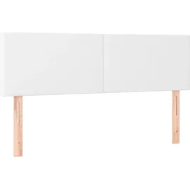 vidaXL Boxspringbett mit Matratze & LED Weiß 140x200 cm Kunstleder