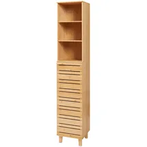 [en.casa] Epind Hochschrank 180 x 33 x 30 cm Beige Bambus