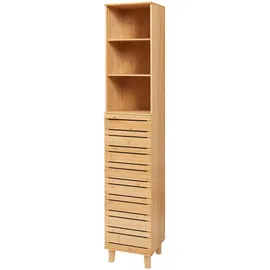 [en.casa] Epind Hochschrank 180 x 33 x 30 cm Beige Bambus