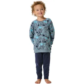 SCHIESSER Pyjama Blau/Grau 140