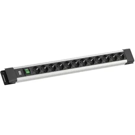 Bachmann Steckdosenleiste 2 m Grau 12 St.