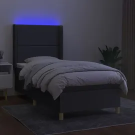 vidaXL Boxspringbett 100 x 200 cm Dunkelgrau
