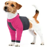 Lelepet Hundebody Nach Op, Hund Ellenbogenschutz für Vornebeine, Body für Hunde Nach Op, Wundschutzanzug Anti-Wundlecken, Weich Leckschutz Hunde für Rüde Hündin, Rosenrot L