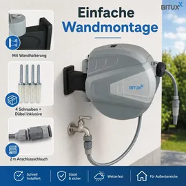 BITUXX Schlauchtrommel 30 m grau
