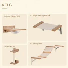 PawHut Kletterwand 4tlg. 100 x 25,5 x 17,5 cm beige