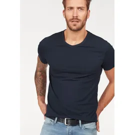 JACK & JONES T-Shirt Basic V-Neck in blauem Navy-L