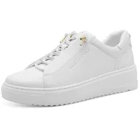 Marco Tozzi Sneaker flach mit Schnürsenkeln Elegant, Weiß 40