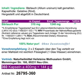 Vitalleben Frischblatt Bärlauch Kapseln 360 St.