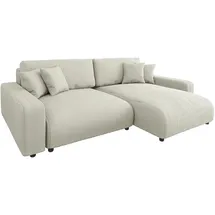 s-style möbel Ecksofa mit Schlaffunktion und Bettkasten in Cord-Stoff schöner Sitzkomfort Ottomane rechts, B/T/H: 234 cm, Hergestellt Europa, Oeko-Tex®, Wohnzimmer, Sofas - 2 Jahre Gewährleistung - mind. 14 Tage Rückgaberecht - Beige