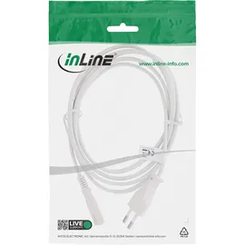 InLine Netzkabel, Netzstecker auf Euro 8 C7 Stecker, weiß, 0,5m