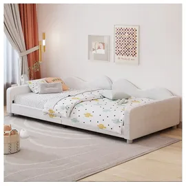 XDeer Kinderbett Polsterbett 90 x 200 cm Teddystoff weiß