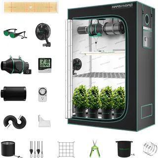 Mars Hydro TSL2000 Growzelt Komplettset,LED Vollspektrum Dimmbar Grow Set