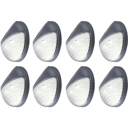 8er Set LED Solar Außen Garten Lampen Zaun Leuchten IP44 Beleuchtungen rund