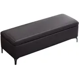 ZXTRYBHD Sitztruhe mit Stauraum, Moderne Aufbewahrungsbank am Ende des Bettes, Sitzbank Schlafzimmer mit Großem Stauraum, Metallbeinen mit Sicherheitsscharnieren (Color : Black, Size : 43.3in/110cm)