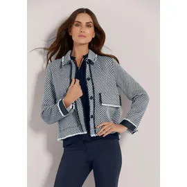Madeleine Modischer Kurzblazer mit Fransen in marine / wollweiß), | Gr.: 38