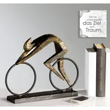 Gilde Skulptur Racer Schwarz/Bronzefarben