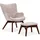 S-Style Lounge-Sessel Cordstoff 71 x 96 x 86 cm Rosa mit Hocker