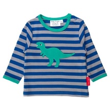 Toby Tiger Langarmshirt mit T-Rex Applikation in blau | Gr.: 110