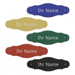 Türschild mit Namen aus Aluminium (125x42 mm)