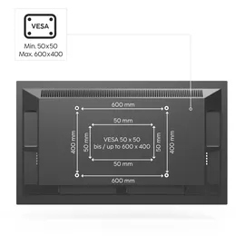 Hama TV-Wandhalterung TILT Ultraslim 229 cm (90") 600x400, flach, anthrazit