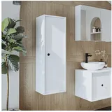 roomartstore.de ROOMART • Badmöbel • Atlantic • Keramik Waschbecken mit Unterschrank 65 cm, 85 cm, 100 cm, • Weiß - Eiche • Anthrazit-Eiche • Weiß (Weiß-Eiche, 85 cm)