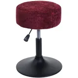 Proregal Hocker Höhenverstellbar und Drehbar Chenille 37 x 45-57 x 37 cm Bordeaux
