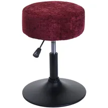 Proregal Hocker Höhenverstellbar und Drehbar Chenille 37 x 45-57 x 37 cm Bordeaux