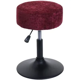 Proregal Hocker Höhenverstellbar und Drehbar Chenille 37 x 45-57 x 37 cm Bordeaux