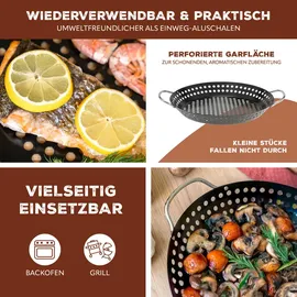 bremermann Grillpfanne,, Schwarz, Metall, 37x4.5x30.5 cm, Kochen, Pfannen, Grillpfannen