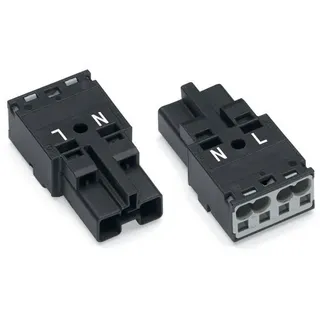 WAGO 770-212 Netz-Steckverbinder WINSTA MIDI Stecker, 2-polig, Kod. A Schwarz 100 St.