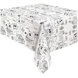Ahoi Piraten-Malabenteuer Papiertischdecke, 137 x 213 cm, perfekt für Kinderpartys und kreative Spielzeit, Schwarz, 137,2 x 213,4 cm, 1 Stück