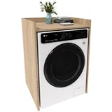 TREND WERK Waschmaschinenumbauschrank für Waschmaschine in Tiefenvarianten: 48 cm und 62 cm (Badschrank Umbauschrank für Waschmaschine & Trockner) Platzsparende Waschmaschinenverkleidung mit Stauraum beige 66 cm x 97 cm x 48 cm