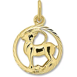 Sternzeichen-Anhänger ONE ELEMENT "Steinbock Sternzeichen Anhänger aus 333 Gelbgold", gold, Schmuckanhänger, Damen, Steinbock, Gelbgold 333, Damen Gold Schmuck Steinbock