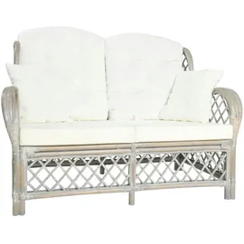 vidaXL 2-Sitzer-Sofa Grau Rattan