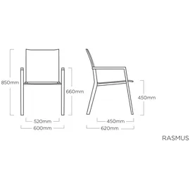 Kettler Rasmus Stapelsessel 60 x 62 x 85 cm silber 1 St.